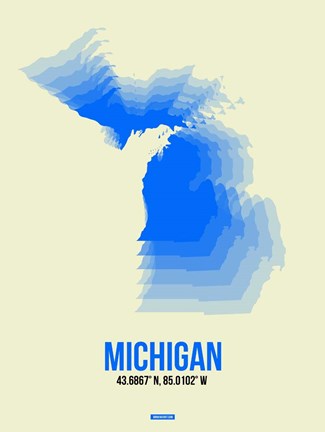 Framed Michigan Radiant Map 1 Print