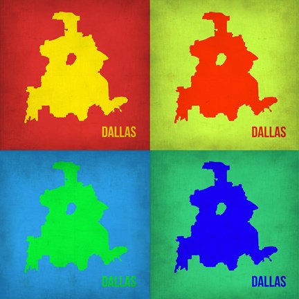 Framed Dallas Pop Art Map 1 Print