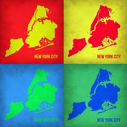 Framed New York Pop Art Map 1 Print