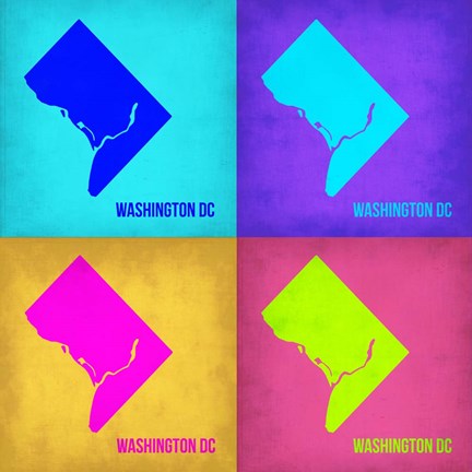 Framed Washington DC Pop Art Map 1 Print