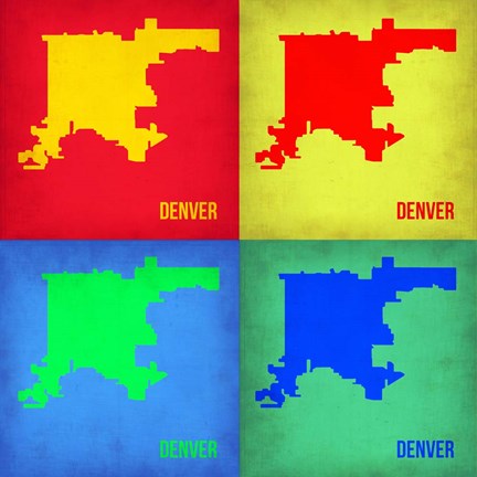 Framed Denver DC Pop Art Map 1 Print