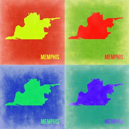Framed Memphis Pop Art Map 2 Print
