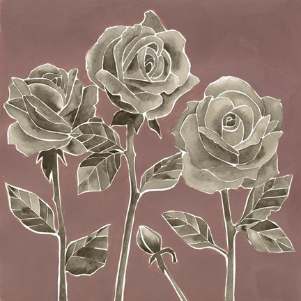 Framed Marsala Roses II Print