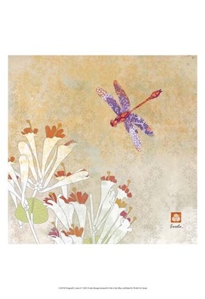 Framed Dragonfly Lustre I Print
