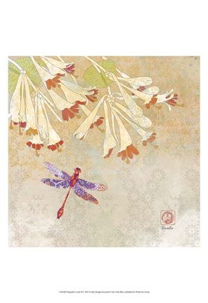 Framed Dragonfly Lustre II Print