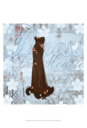 Framed Haute in Blue I Print