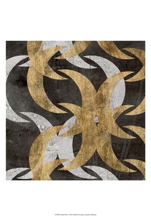 Framed Golden Wave I Print