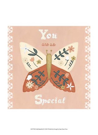 Framed Folk Butterfly II Print