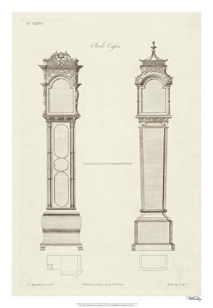 Framed Chippendale Clock Cases II Print