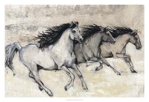 Framed Horses in Motion II Print