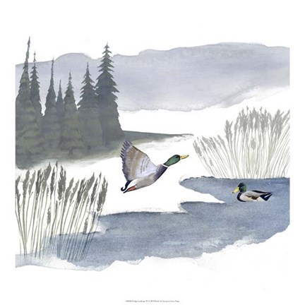 Framed Lodge Landscape IV Print