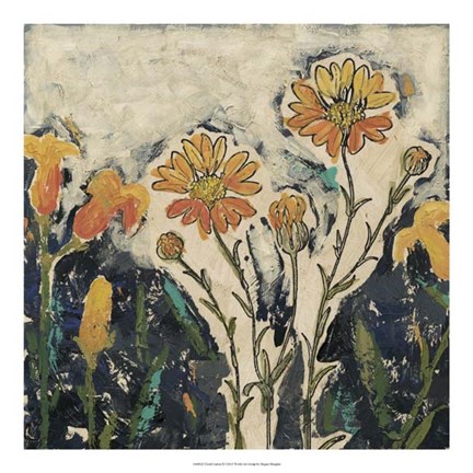 Framed Floral Cutout II Print