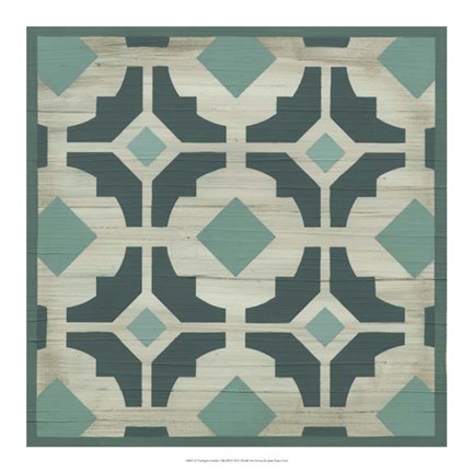 Framed Verdigris Garden Tile III Print