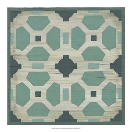 Framed Verdigris Garden Tile IV Print