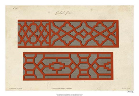 Framed Graphic Fretwork II Print