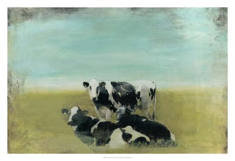 Framed Country Drive Cows III Print