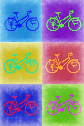 Framed Vintage Bicycle Pop Art 2 Print