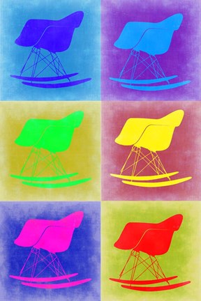 Framed Eames Rocking Chair Pop Art 2 Print