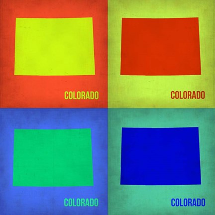 Framed Colorado Pop Art Map 1 Print
