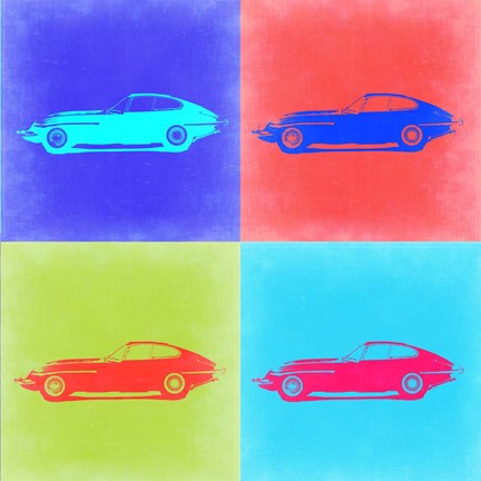 Framed Jaguar E Type Pop Art 2 Print