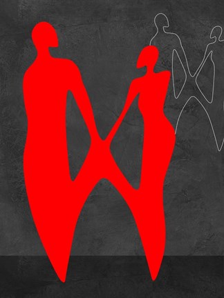 Framed Red Couple 2 Print