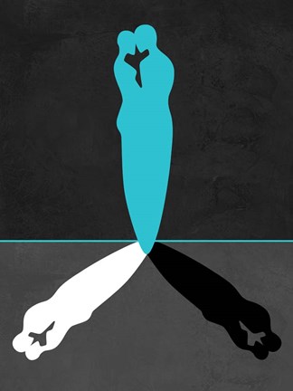 Framed Blue Kiss Shadow Print