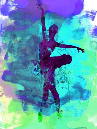 Framed Ballerina Watercolor 4B Print