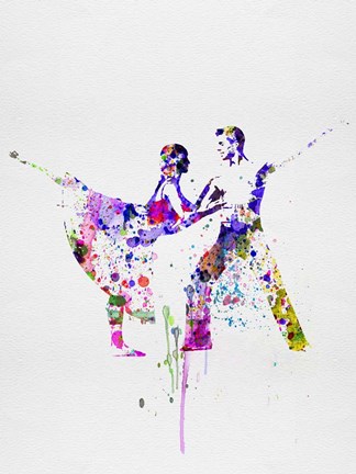Framed Romantic Ballet Watercolor 2 Print