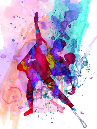 Framed Romantic Ballet Watercolor 3 Print