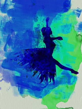 Framed Ballerina on Stage Watercolor 5 Print