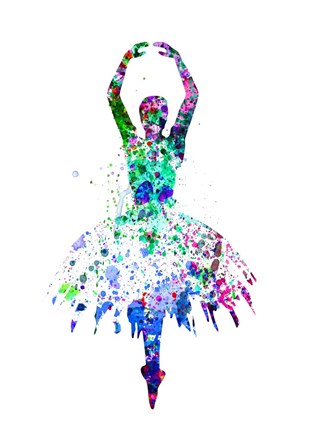 Framed Ballerina Dancing Watercolor 4 Print