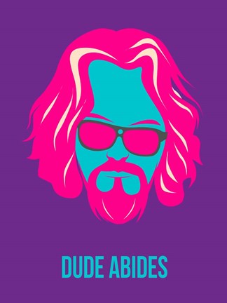 Framed Dude Abides Purple Print