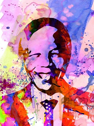 Framed Nelson Mandela Watercolor Print