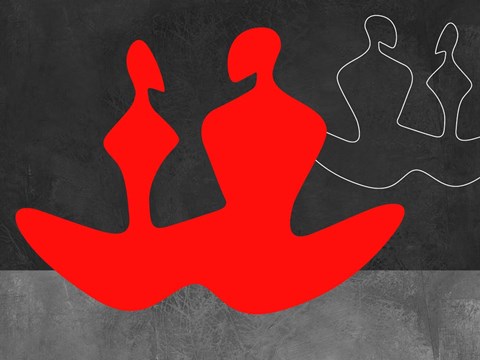 Framed Red Couple 1 Print