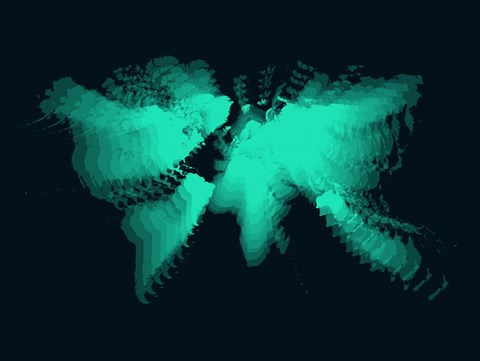 Framed Light Blue Radiant World Map Print