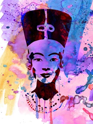 Framed Nefertiti Watercolor Print