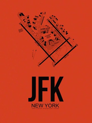 Framed JFK New York Airport Orange Print