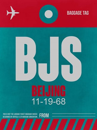 Framed BJS Beijing Luggage Tag 1 Print