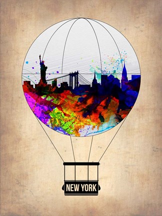 Framed New York Air Balloon Print