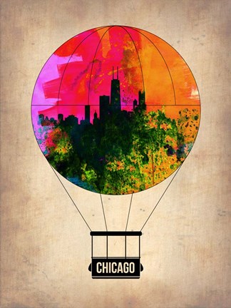 Framed Chicago Air Balloon Print