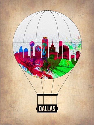 Framed Dallas Air Balloon Print