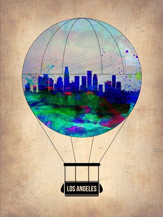 Framed Los Angeles Air Balloon Print