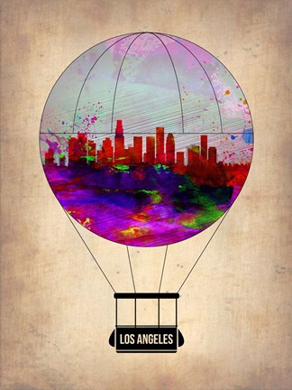 Framed Los Angeles Air Balloon 2 Print