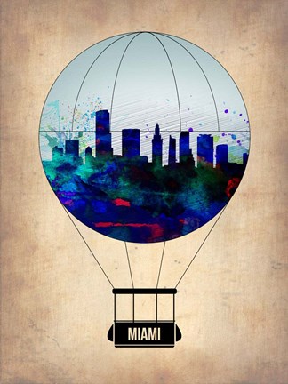 Framed Miami Air Balloon Print