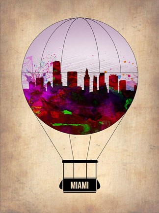 Framed Miami Air Balloon 2 Print