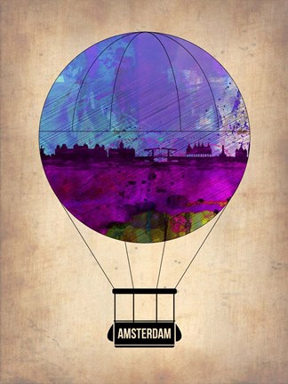 Framed Amsterdam Air Balloon Print