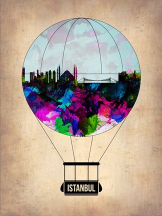 Framed Istanbul Air Balloon Print