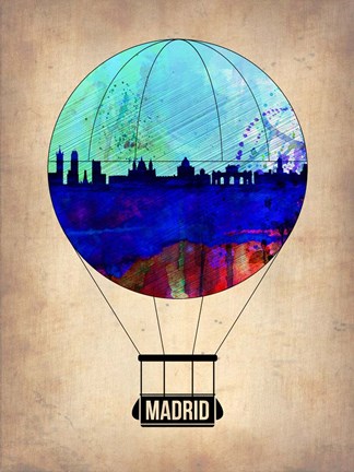 Framed Madrid Air Balloon Print