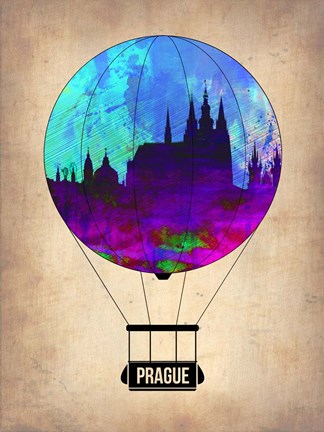 Framed Prague Air Balloon Print