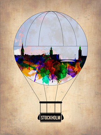 Framed Stockholm Air Balloon Print